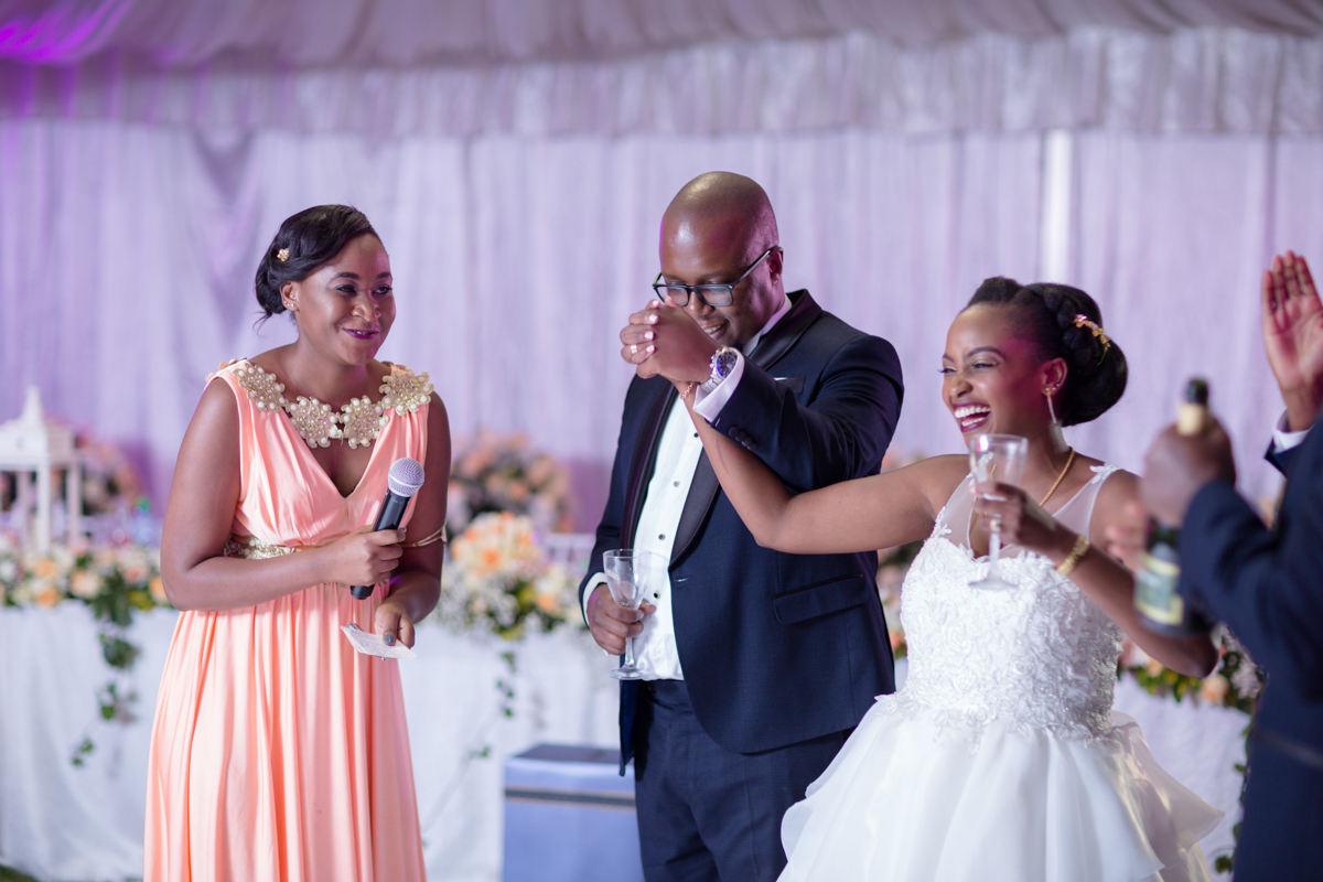 Kenyan Wedding Receptions Maid Of Honor Champagne Toast - Antony Trivet Photography